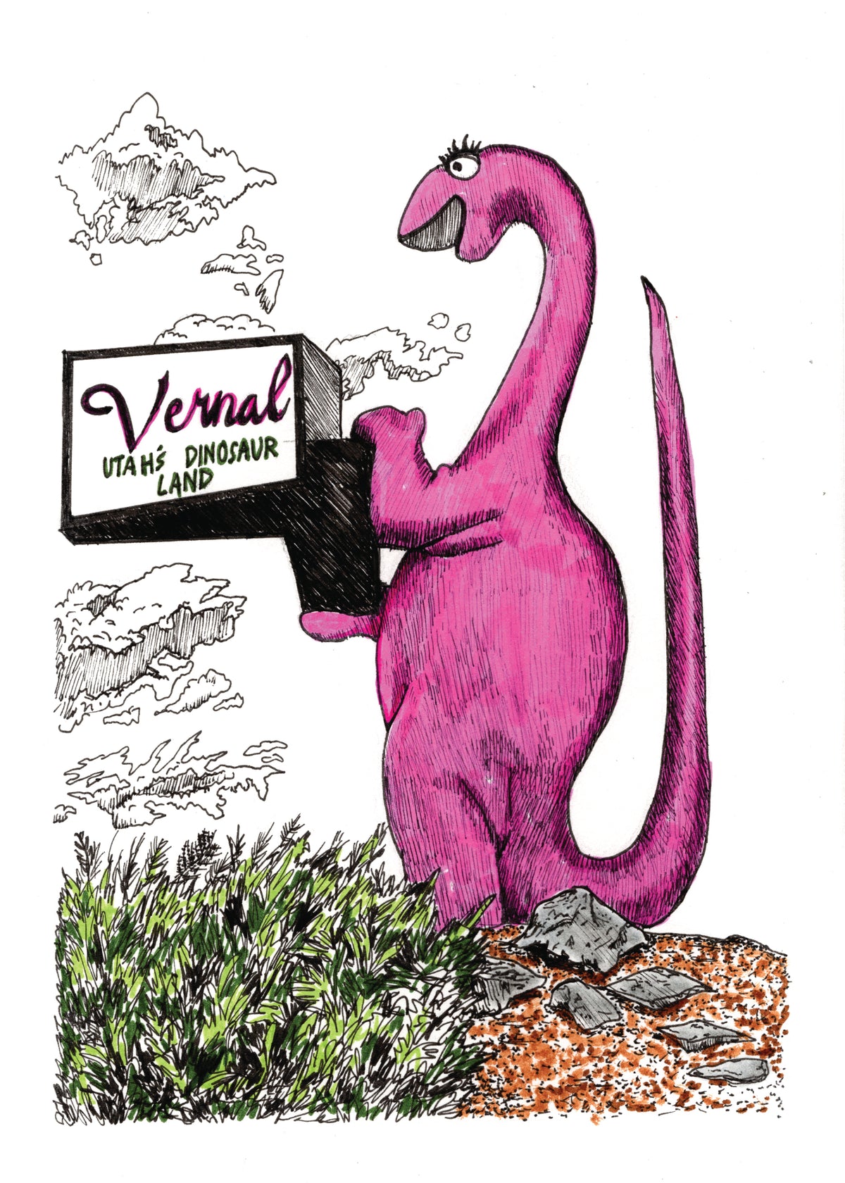 Dinah the Dinosaur 8x10