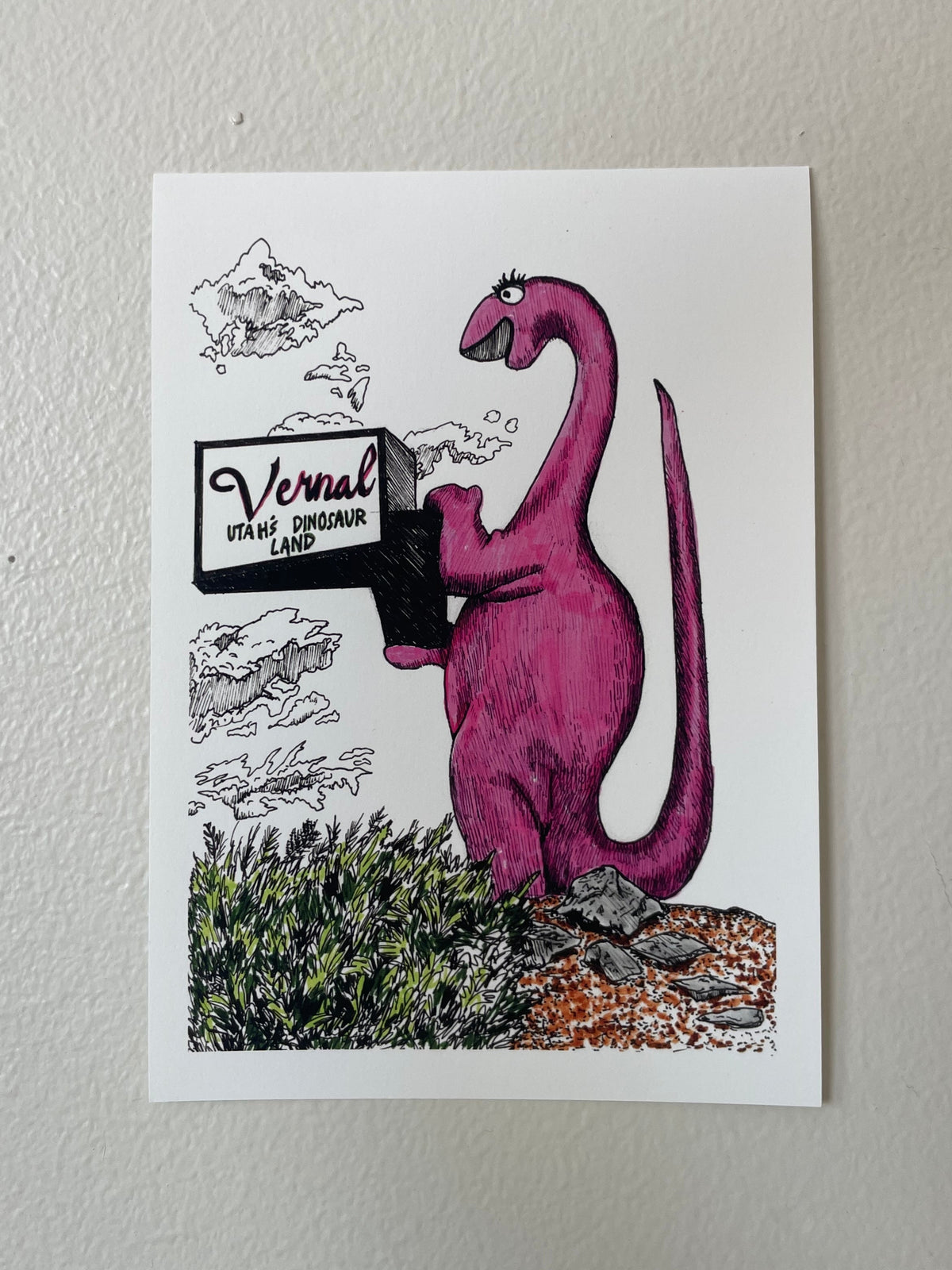 Dinah the Dinosaur 5x7