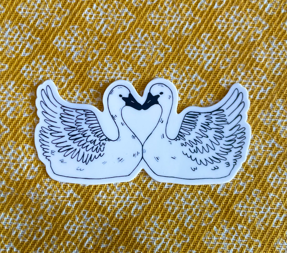 Swans Die Cut Sticker