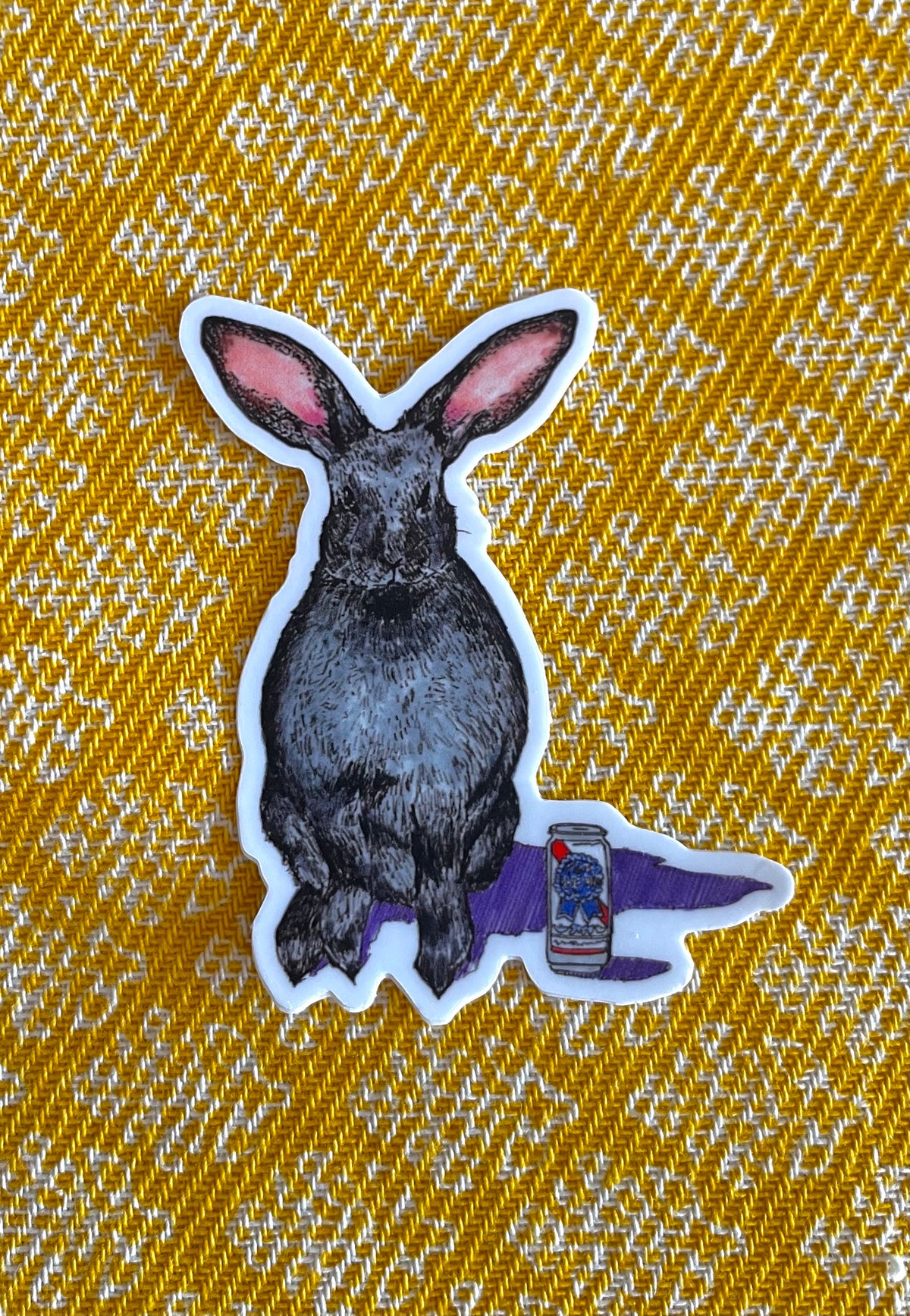 Black Rabbit Die Cut Sticker